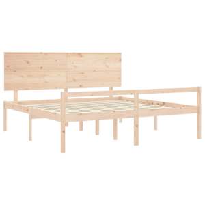 Postel s čelem pro seniory 200x200 cm masivní dřevo - obrázek 5