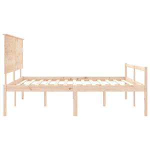 Postel s čelem pro seniory 200x200 cm masivní dřevo - obrázek 7