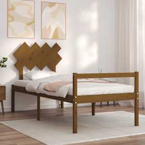 vidaXL Lova senjorams su galvūgaliu, rudas, medienos, vienvietis