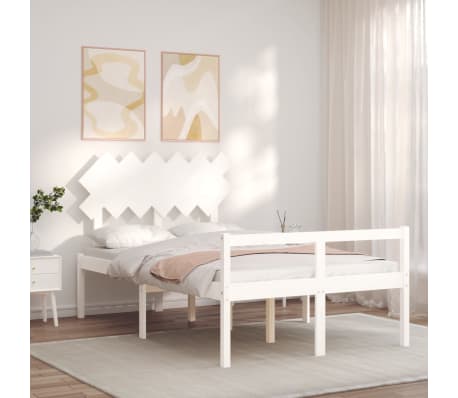 vidaXL Senior Bed without Mattress White Small Double Solid Wood