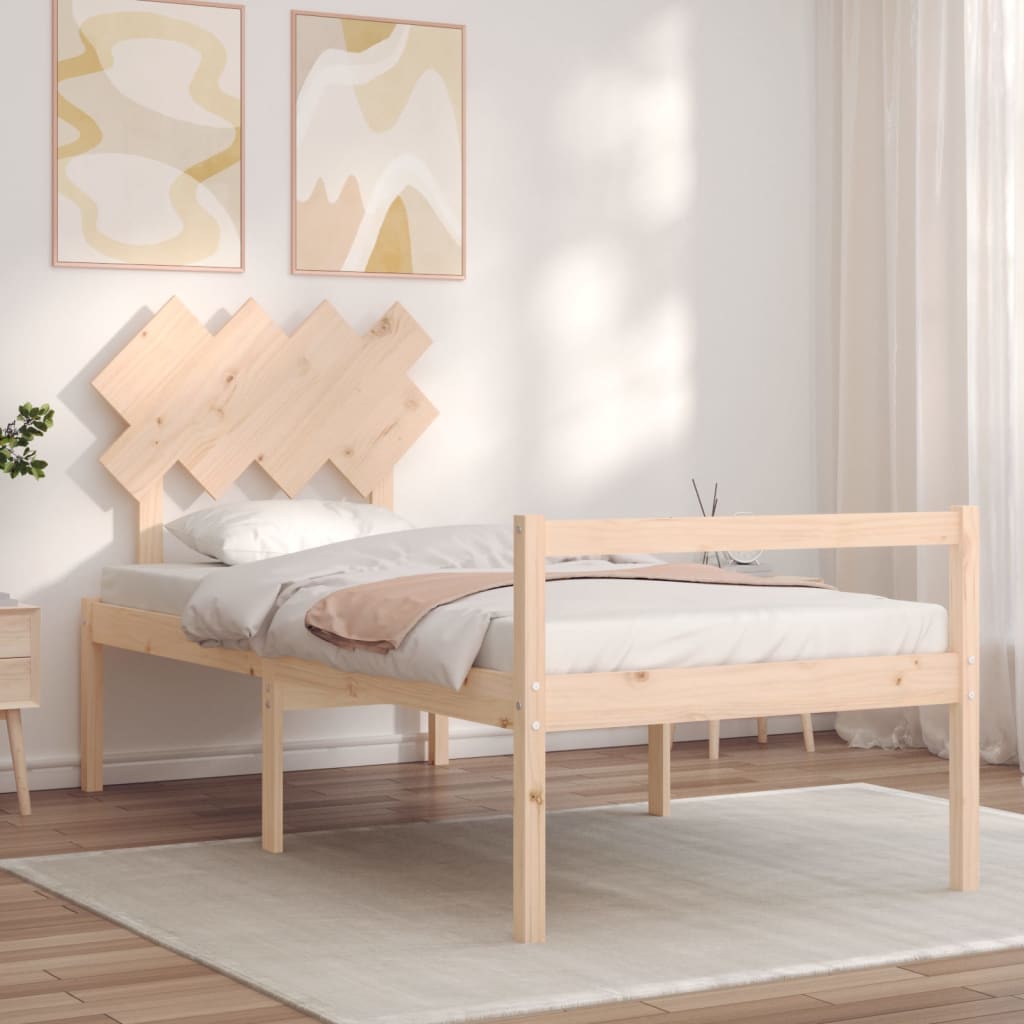 Thumbnail - vidaXL Seniorenbett mit Kopfteil 90x200 cm Massivholz