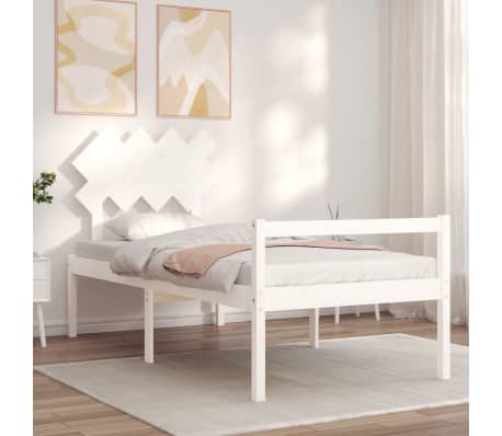 vidaXL Senior Bed without Mattress White 90x200 cm Solid Wood