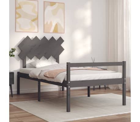 vidaXL Senior Bed without Mattress Grey 100x200 cm Solid Wood