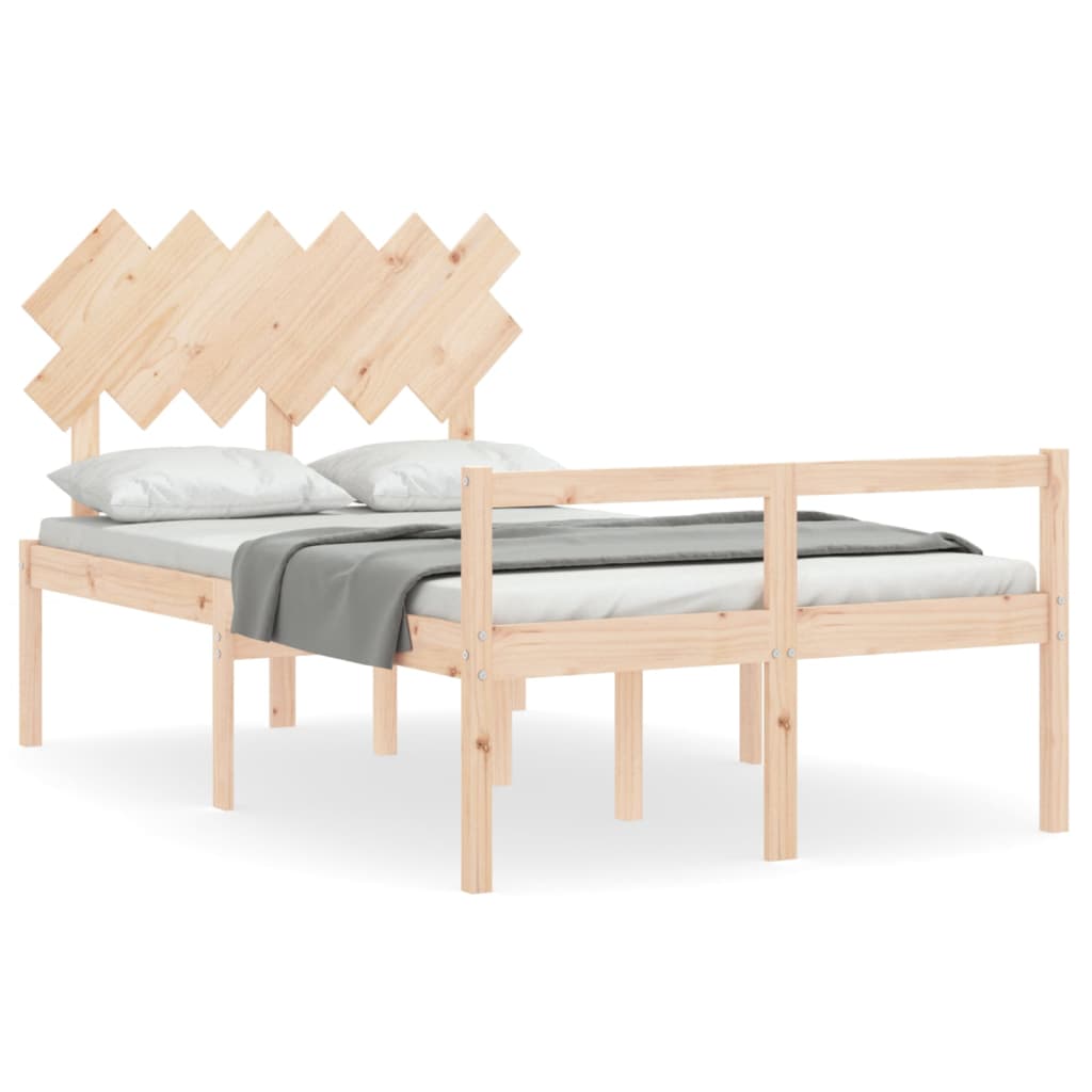vidaXL Bedframe met hoofdbord massief hout 120x200 cm