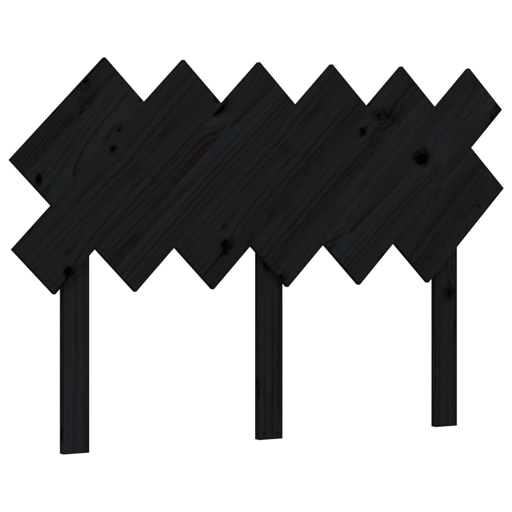 fekete tömör fa ágykeret fejtámlával 120 x 200 cm