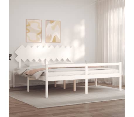 vidaXL Senior Bed without Mattress White 200x200 cm Solid Wood