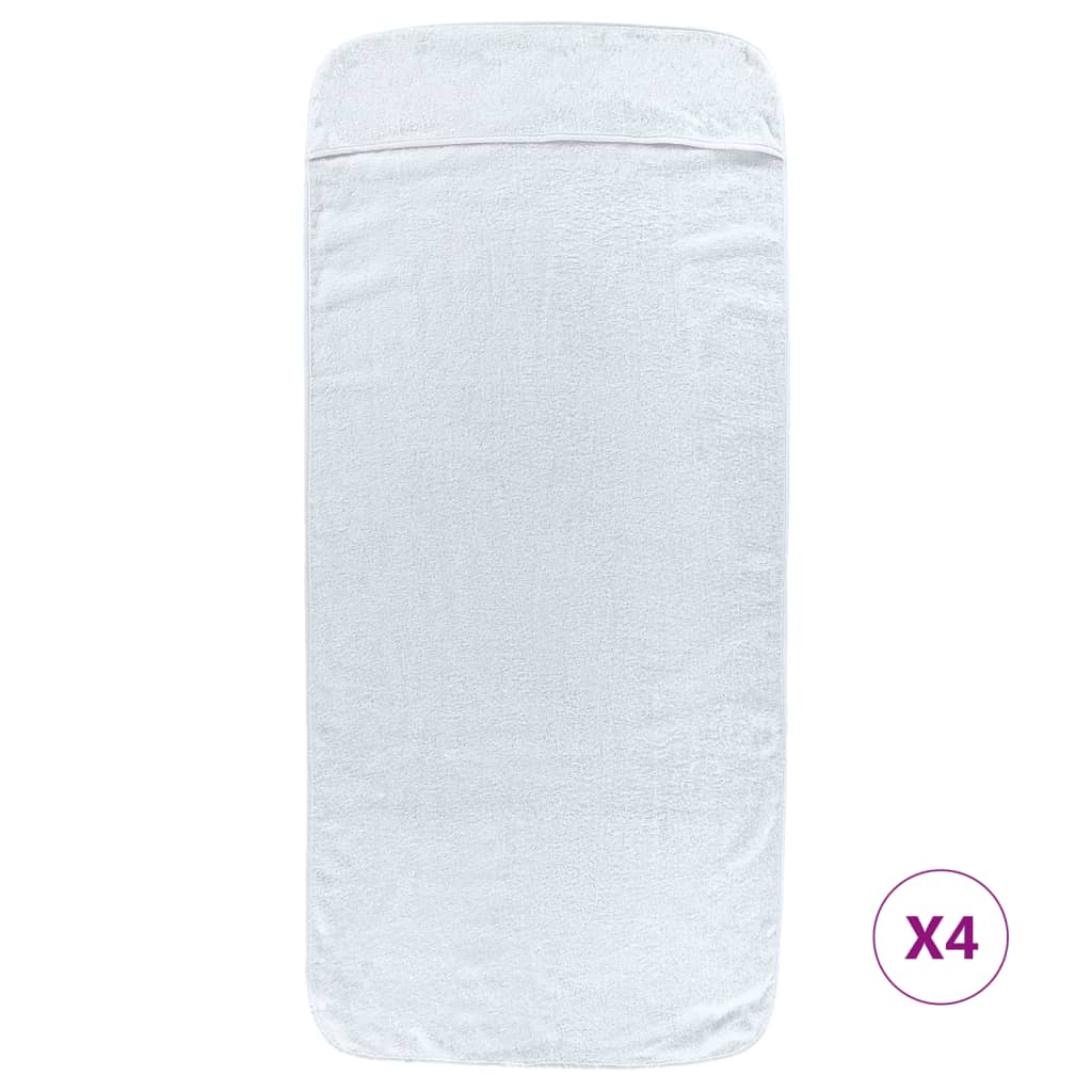 vidaXL Strandhanddoeken 4 st 400 g/m² 60x135 cm stof wit afbeelding
