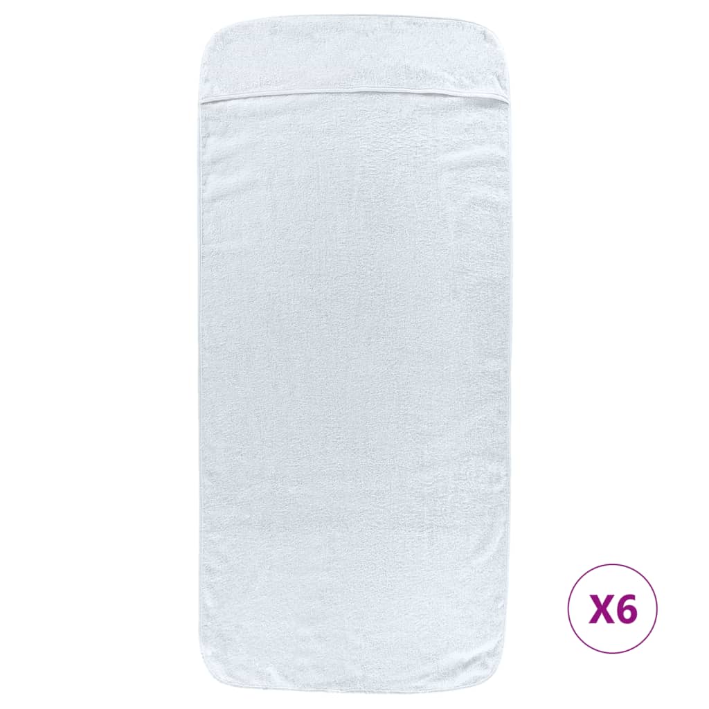  Plážové uteráky 6 ks biele 60x135 cm látka 400 GSM