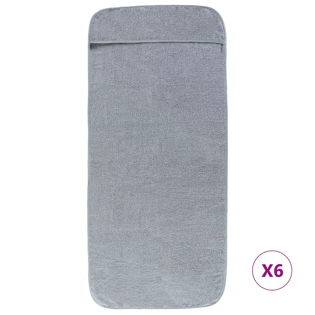 vidaXL Strandhanddoeken 6 st 400 g/m² 60x135 cm stof grijs afbeelding
