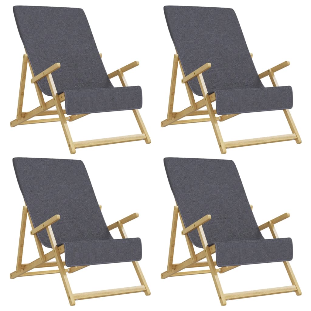 vidaXL Strandhanddoeken 4 st 400 g/m² 60x135 cm stof antracietkleurig