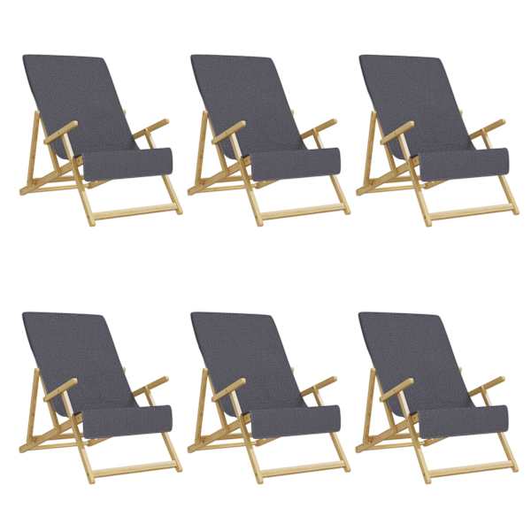 vidaXL rannar&auml;tikud 6 tk, antratsiithall, 60 x 135 cm, kangas, 400 GSM