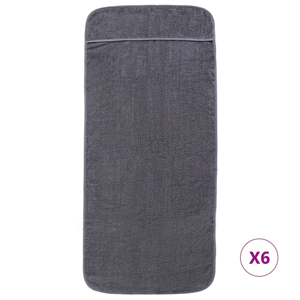 vidaXL Prosoape de plajă, 6 buc., antracit, 60x135 cm, textil 400 GSM