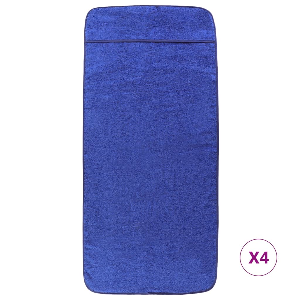  Plážové uteráky 4 ks kráľovské modré 60x135 cm látka 400 GSM