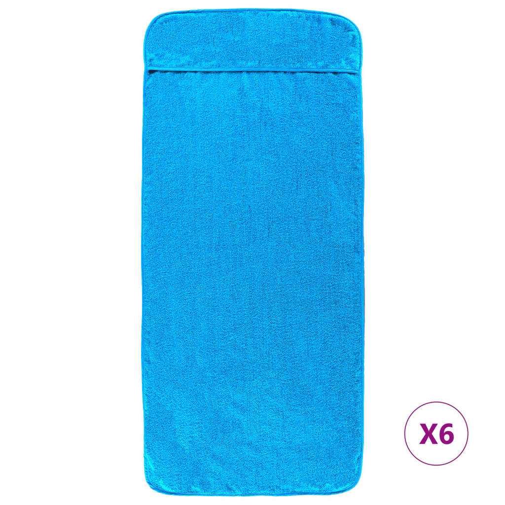 vidaXL 6 db türkizkék 400 GSM szövet strandtörölköző 60 x 135 cm