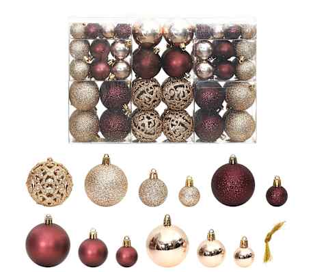 vidaXL Christmas Baubles 100 pcs Champagne and Brown 3 / 4 / 6 cm