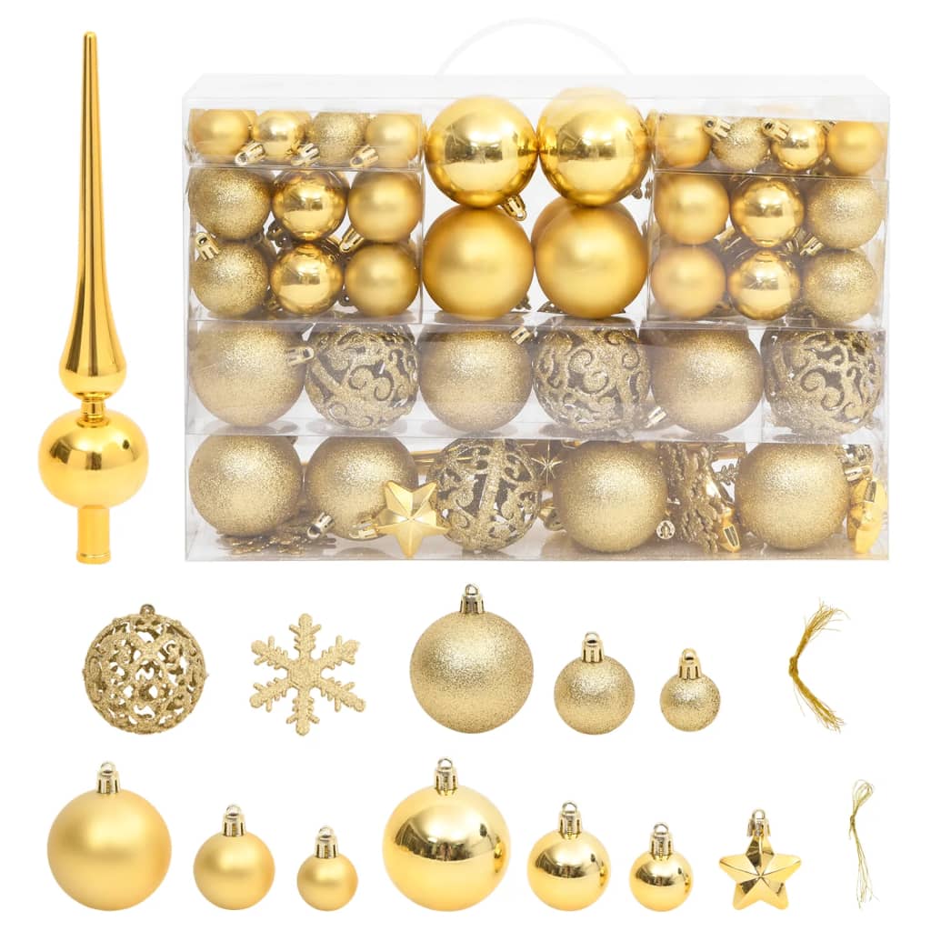 vidaXL 111-tlg. Weihnachtskugel-Set Golden Polystyrol