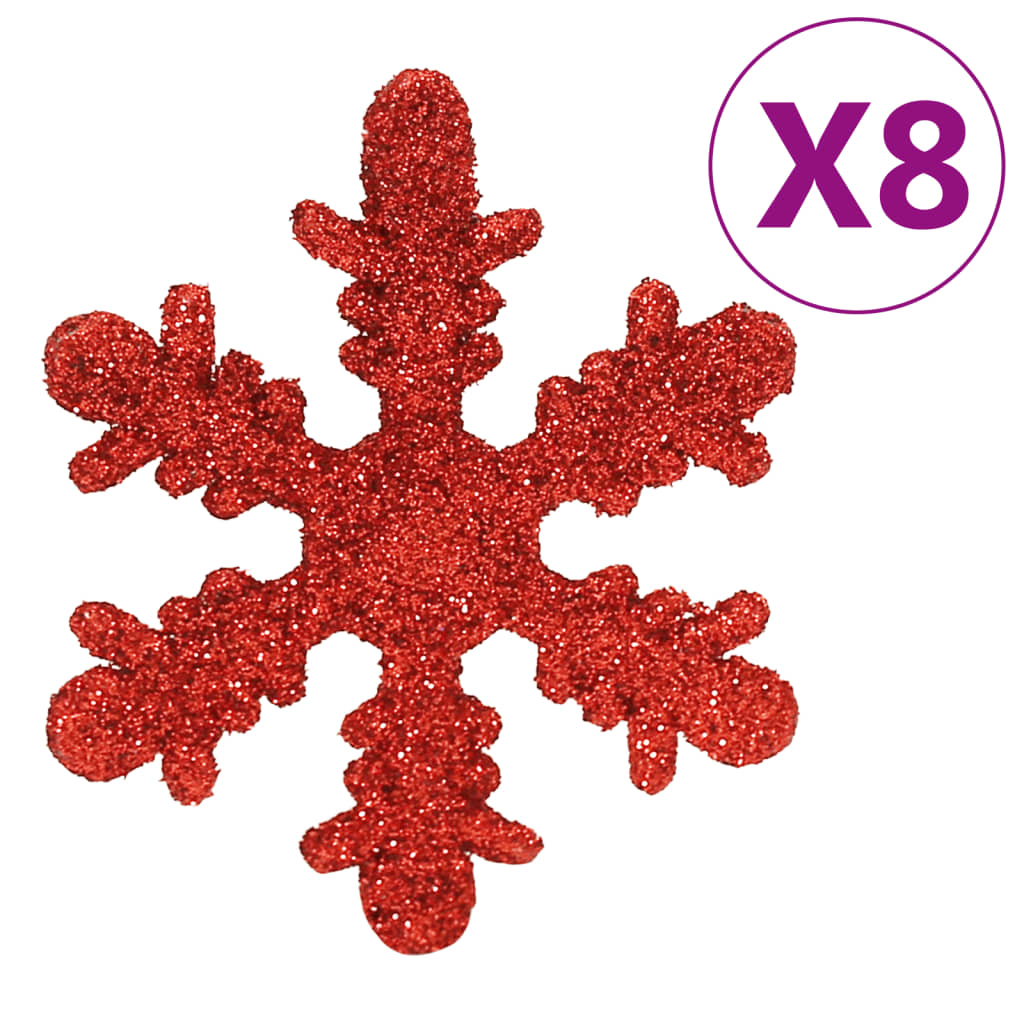  111-dielna sada vianočných ozdôb červená polystyrén