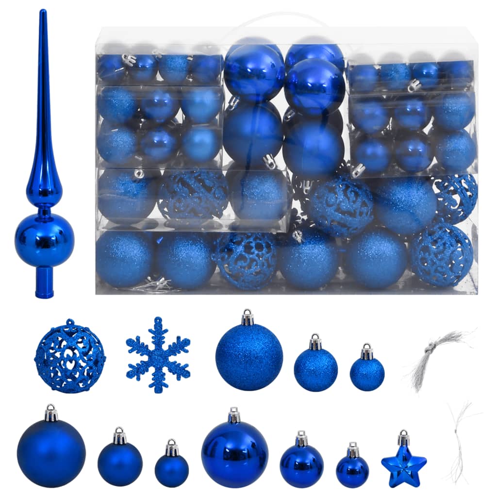 Set božićnih kuglica od 111 komada plavi od polistirena Blagdanski ukrasi Naručite namještaj na deko.hr