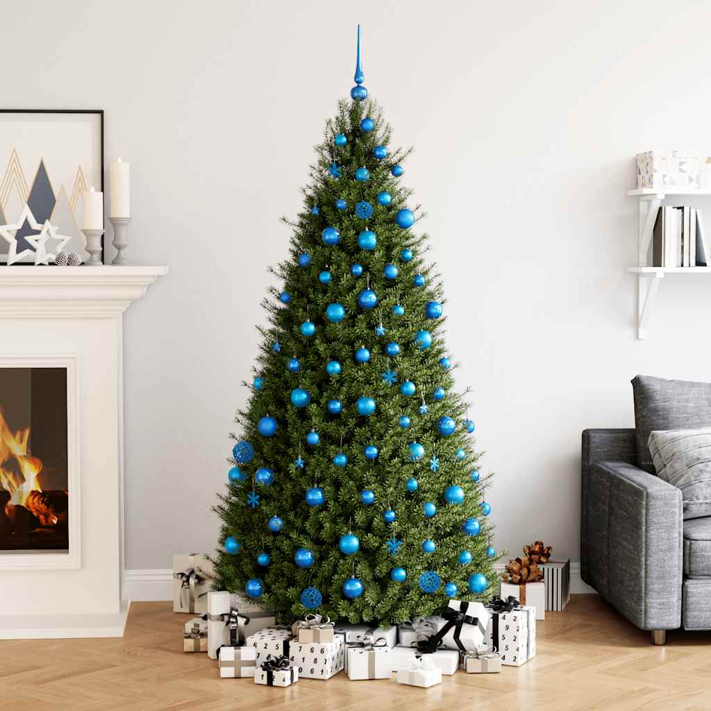 Ensemble de boules de Noël 111 pièces bleu polystyrène