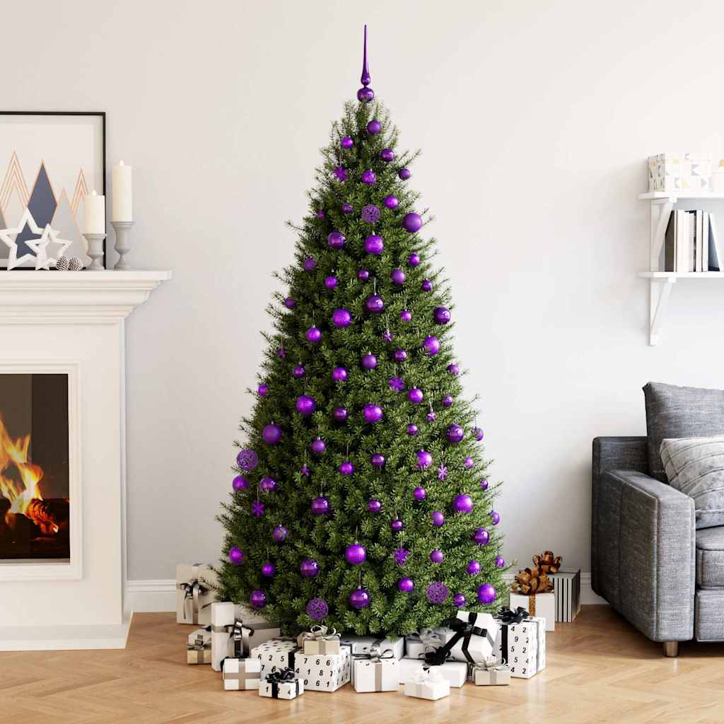 vidaXL Set globuri de Crăciun 111 buc., violet, polistiren
