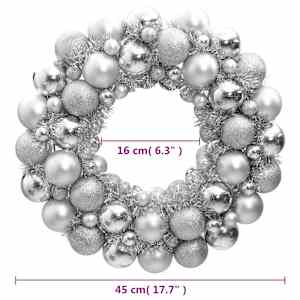 Vánoční věnec stříbrný 45 cm polystyren - obrázek 4