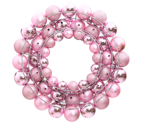 vidaXL Vianočn&yacute; veniec ružov&yacute; 45 cm polystyr&eacute;n