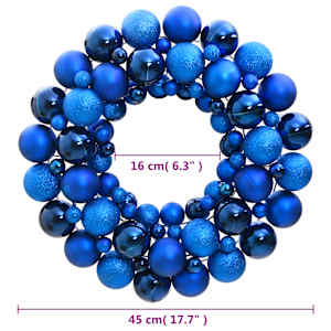 Vánoční věnec modrý 45 cm polystyren - obrázek 4
