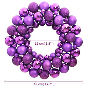 Vánoční věnec fialový 45 cm polystyren - obrázek 4