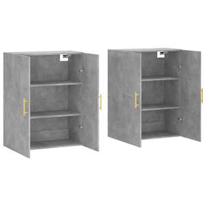 Nástěnné skříňky 2 ks betonově šedé 69,5 x 34 x 90 cm - obrázek 4