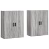 vidaXL seinakapid 2 tk, hall Sonoma tamm, 69,5 x 34 x 90 cm