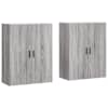 vidaXL seinakapid 2 tk, hall Sonoma tamm, 69,5 x 34 x 90 cm