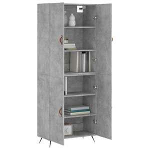 Skříň highboard betonově šedá 69,5x34x180 cm kompozitní dřevo - obrázek 3