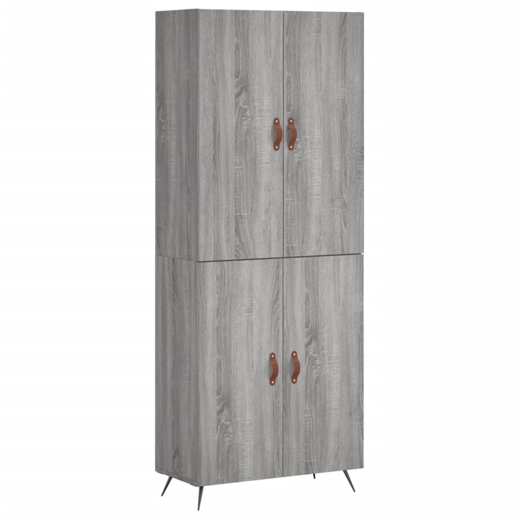 vidaXL Skříň highboard šedá sonoma 69,5 x 34 x 180 cm kompozitní dřevo