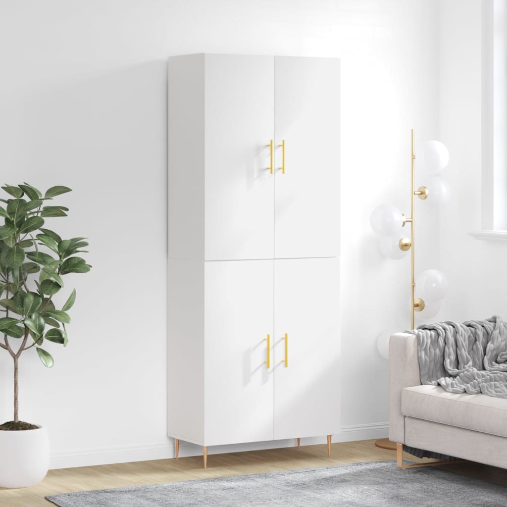 Skříň highboard bílá 69,5 x 34 x 180 cm kompozitní dřevo