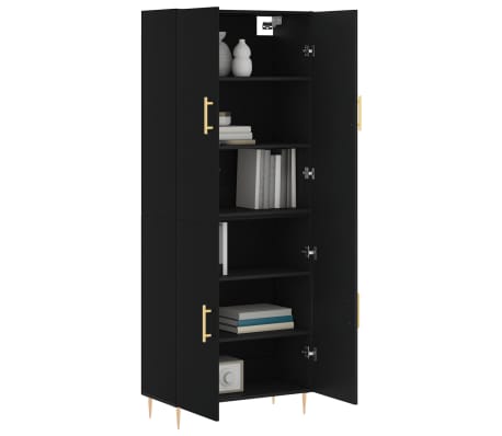 vidaXL Dulap &icirc;nalt, negru, 69,5x34x180 cm, lemn compozit