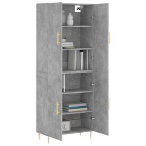 Skříň highboard betonově šedá 69,5x34x180 cm kompozitní dřevo - obrázek 3