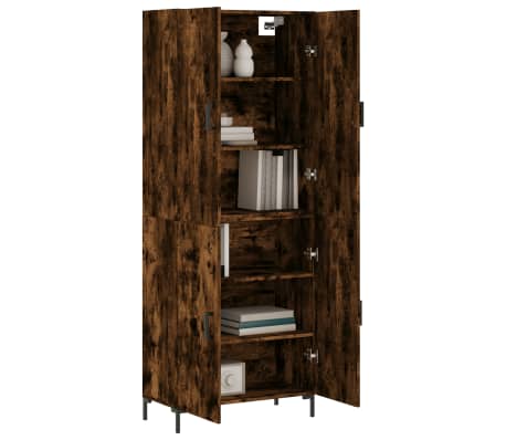 vidaXL Dulap &icirc;nalt, stejar fumuriu, 69,5x34x180, lemn compozit