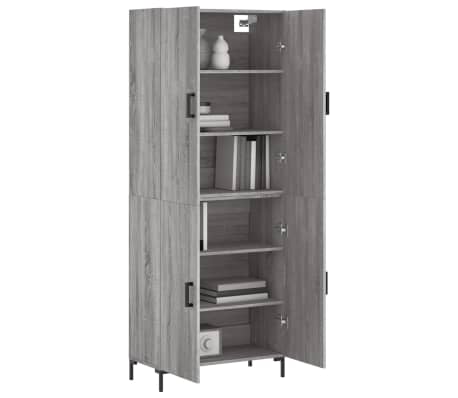 vidaXL Aparador alto madera contrachapada gris sonoma 69,5x34x180 cm