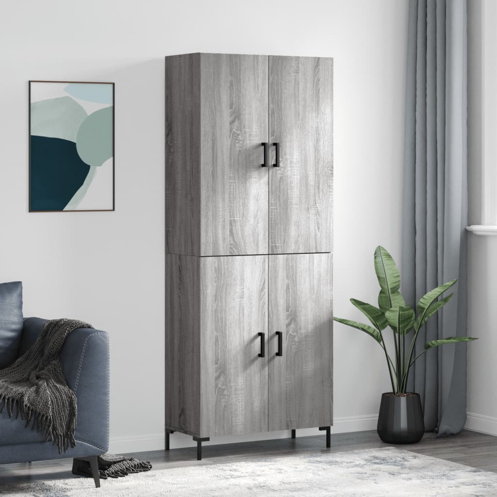 Skříň highboard šedá sonoma 69,5 x 34 x 180 cm kompozitní dřevo