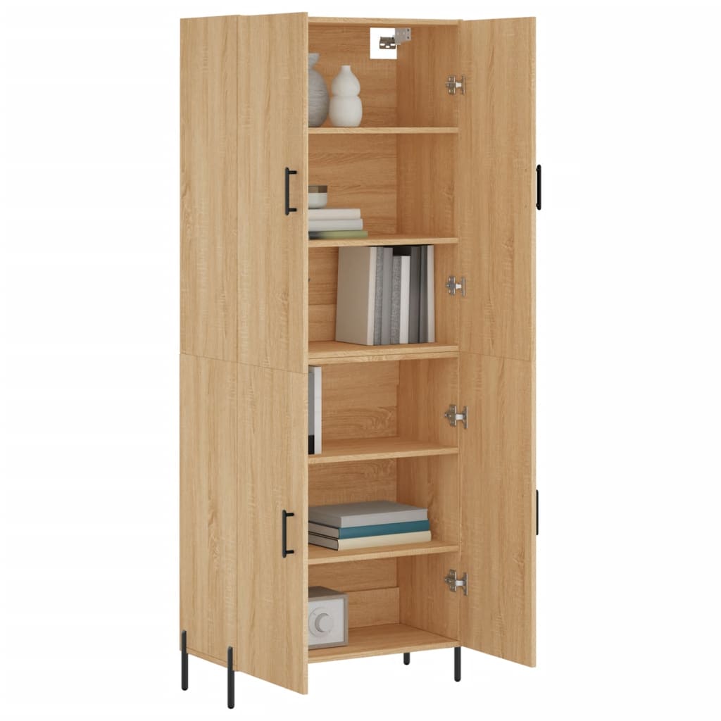 vidaXL Hoge kast 69,5x34x180 cm bewerkt hout sonoma eikenkleurig