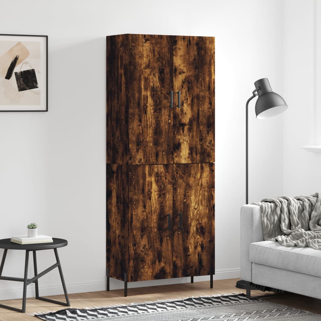 Skříň highboard kouřový dub 69,5 x 34 x 180 cm kompozitní dřevo