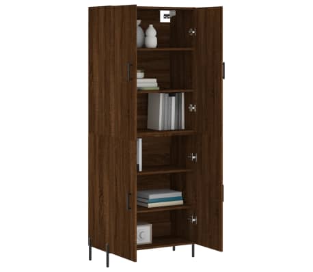 vidaXL barna t&ouml;lgy sz&iacute;nű szerelt fa magasszekr&eacute;ny 69,5 x 34 x 180 cm