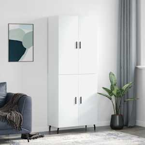 Skříň highboard bílá 69,5 x 34 x 180 cm kompozitní dřevo - obrázek 1