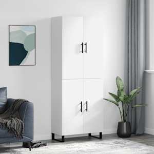 Skříň highboard bílá 69,5 x 34 x 180 cm kompozitní dřevo - obrázek 1