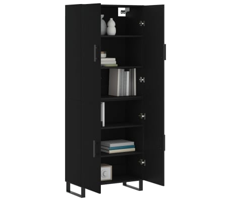 vidaXL Dulap &icirc;nalt, negru, 69,5x34x180 cm, lemn compozit