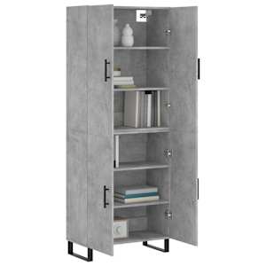 Skříň highboard betonově šedá 69,5x34x180 cm kompozitní dřevo - obrázek 3