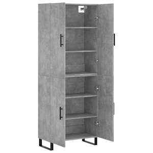 Skříň highboard betonově šedá 69,5x34x180 cm kompozitní dřevo - obrázek 4