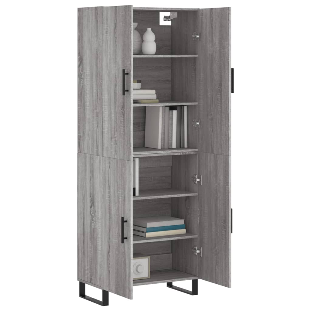 vidaXL Highboard Grau Sonoma 69,5x34x180 cm Holzwerkstoff