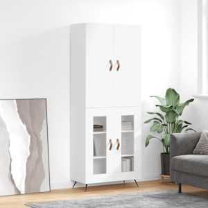 Skříň highboard bílá 69,5 x 34 x 180 cm kompozitní dřevo - obrázek 1