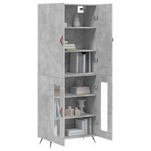 Skříň highboard betonově šedá 69,5x34x180 cm kompozitní dřevo - obrázek 3